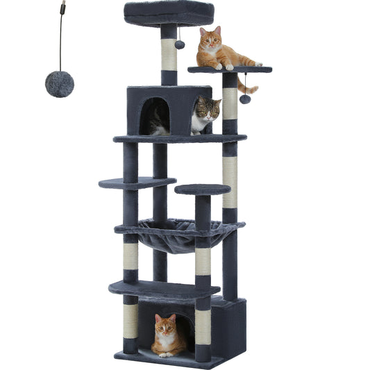 PAWZ Road Cat Tree Tower Scratching Post Scratcher Condo House Bed Toys 164cm Dark Grey