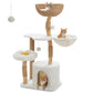 PAWZ Road Cat Tree Solid Wood Cat Tower Scratching Post Condo House 123cm White