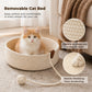 PAWZ Road 88cm Wooden Cat Tree for Large Cats, Cat Tower with Removable Bed, Sisal-Covered Scratching Post, Spacious Large Top Perch, Removable Basket, Big Bed and Pompom Balls, for Indoor Cats, Brown