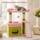 PAWZ Road Small Cat Tree Tower Scratching Post with Wide Top Perch Condo Toys Pink