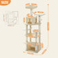 PAWZ Road Cat Tree Tower Scratching Post Scratcher Condo House Bed Toys 164cm Beige