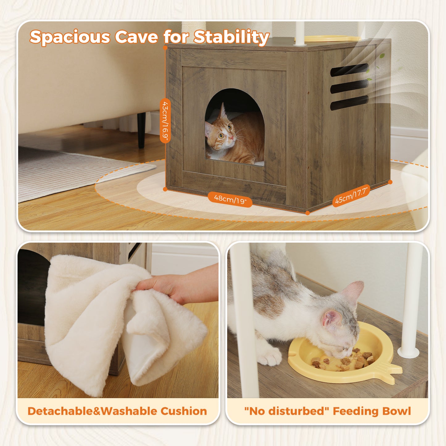 PAWZ Road 190cm Cat Tree Tower Wood Cat Condo Furniture Scratching Post Scratcher Grey