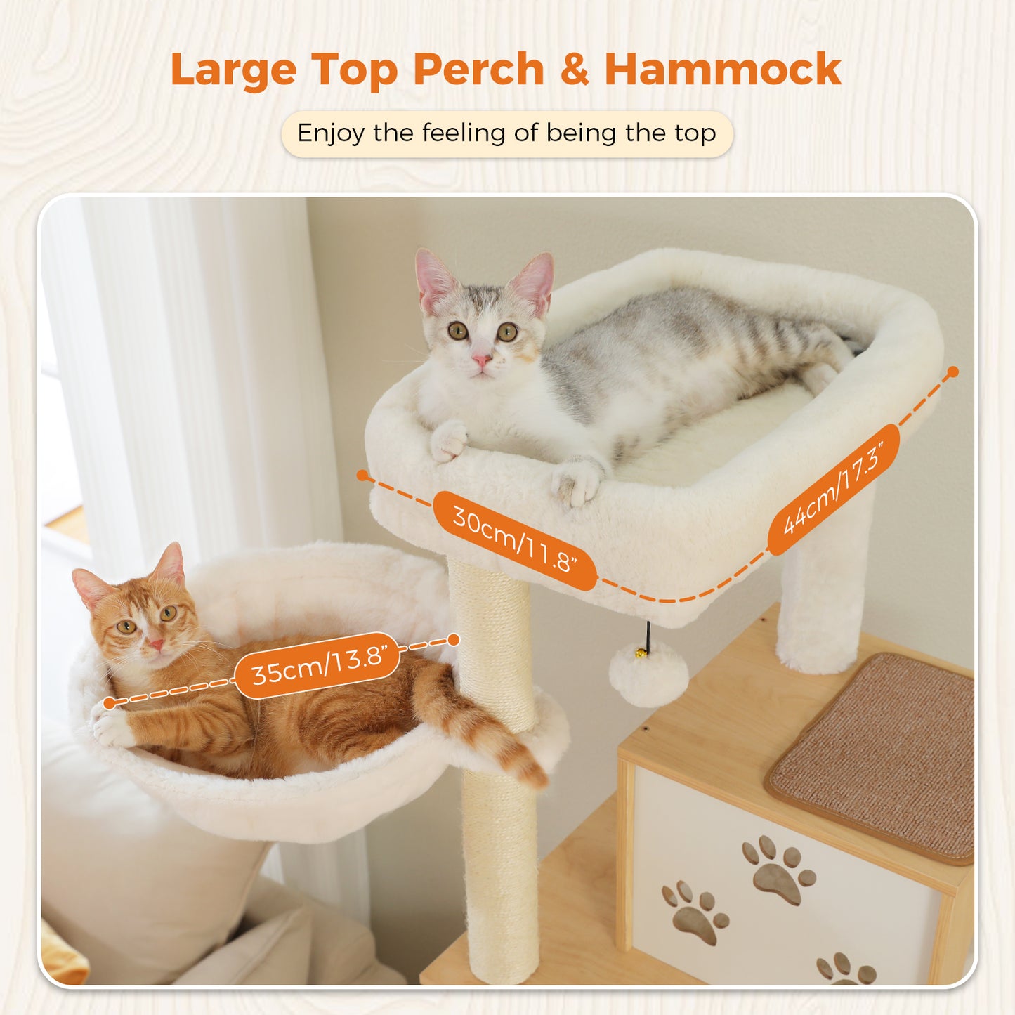 PAWZ Road 190cm Cat Tree Tower Wood Cat Condo Furniture Scratching Post Scratcher Beige