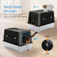 PAWZ Road Stainless Steel Litter Box XL Enclosed Cat Boxes with Lid | 41cm High Sides Anti-Leakage, 38L Capacity for Large Cats, Non-Stick Bottom & Includes Scoop