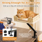 PAWZ Road Cat Desk Bed, Wicker Cat Bed for Desk Supports Up to 22kg, 360° Rotation&Adjustable Soft Plush Hammock for Indoor Cats, Withe