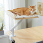 PAWZ Road Cat Desk Bed 360°Rotating Supports to  22 kg Cozy Nest for Desk | Wooden Desk Mount Cat Bed with Sturdy Clamp – Fits Desks & Tables, Padded Soft Nest for Cats, Holds Up to 22 kg