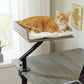 PAWZ Road Cat Desk Bed 360°Rotating Supports to  22 kg Cozy Nest for Desk | Wooden Desk Mount Cat Bed with Sturdy Clamp – Fits Desks & Tables, Padded Soft Nest for Cats, Holds Up to 22 kg