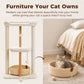 PAWZ Road 88cm Wooden Cat Tree for Large Cats, Cat Tower with Removable Bed, Sisal-Covered Scratching Post, Spacious Large Top Perch, Removable Basket, Big Bed and Pompom Balls, for Indoor Cats, Beige