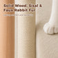 PAWZ Road 88cm Wooden Cat Tree for Large Cats, Cat Tower with Removable Bed, Sisal-Covered Scratching Post, Spacious Large Top Perch, Removable Basket, Big Bed and Pompom Balls, for Indoor Cats, Beige