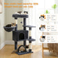 PAWZ Road Cat Tree Tower Scratching Post Scratcher with Self-Grooming Toy 106cm Dark Grey