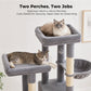 PAWZ Road 196cm Tall Cat Tree, Multi-Level Cat Tower for Large Indoor Cats 2 Large Perches, Sisal Scratching Posts & Ramp, Hanging Hammock & 2 Hanging Caves, 2 Private Condos, 2 Dangling Balls, Grey