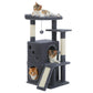 PAWZ Road Cat Tree for Indoor Cats, 88cm Small Cat Tower with Sisal-Covered Scratching Posts, 2 Condos, Scratching Ramp and Dangling Toys, Ideal Kitten Play House for Multi-Kitten Households