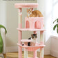 PAWZ Road 116cm Cat Tree Tower Scratching Post Scratcher Cats Condo House Bed Toys Light Pink