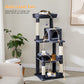 PAWZ Road 143CM Cat Tree Tower Scratching Post Cat Bed Furniture Scratcher Condo House Dark Grey