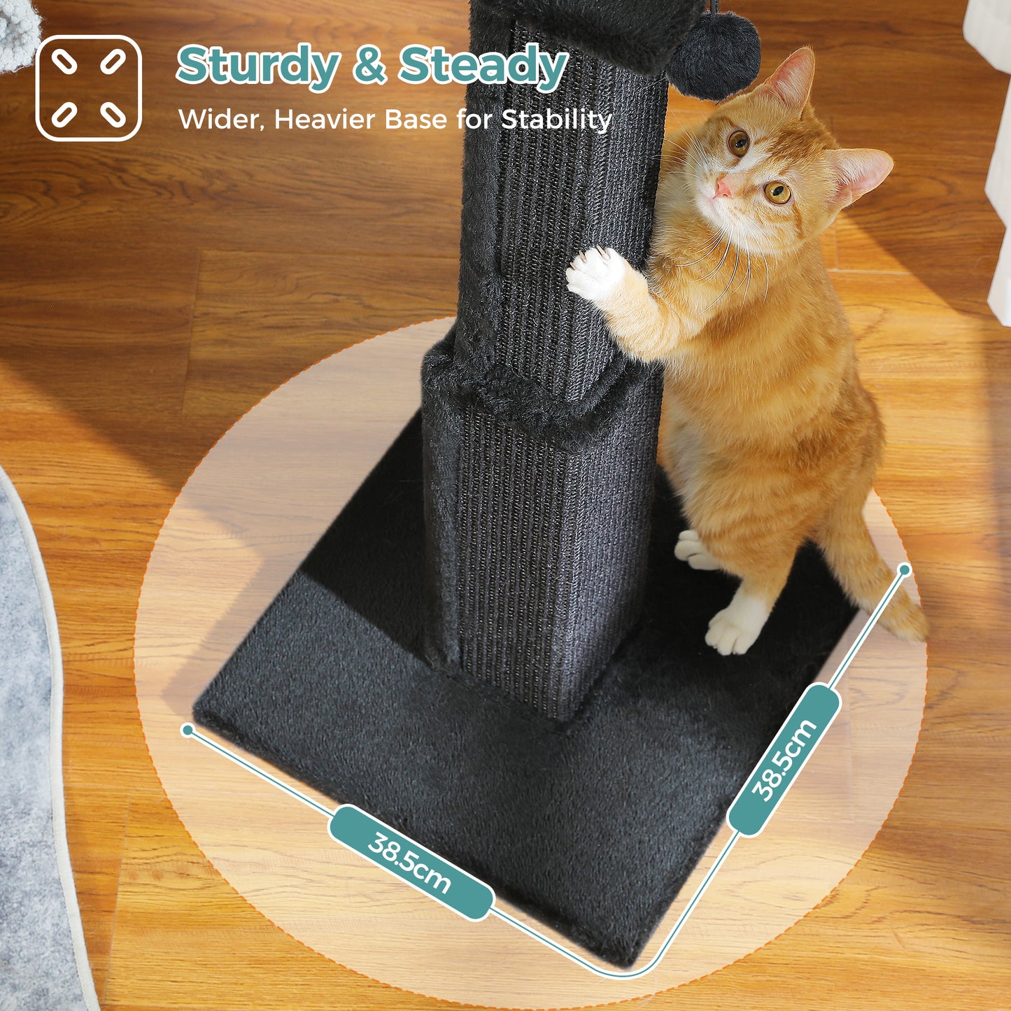 PAWZ Road 80cm Cat Tree Scratching Post Tower Sturdy Board Gym Furniture Fun Toys Black