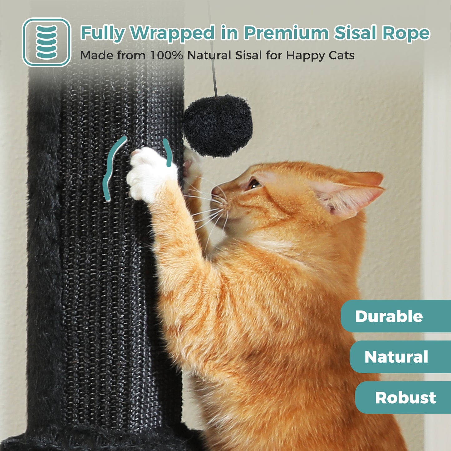 PAWZ Road 80cm Cat Tree Scratching Post Tower Sturdy Board Gym Furniture Fun Toys Black