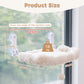 PAWZ Road Cat Window Hammock, Foldable Window Perch, White Cloud-Shaped Bed, 2 Cushions Included: Soft Cloud & Breathable Mesh, Sturdy Suction Cups, Machine Washable Mat,  Pompom Ball, for Large Cats