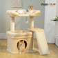 PAWZ Road Small Cat Tree Tower Scratching Post with Wide Top Perch Condo Toys Beige