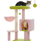 PAWZ Road Cat Tree Tower Condo House Cat Scratching Post Furniture with Hammock Pink