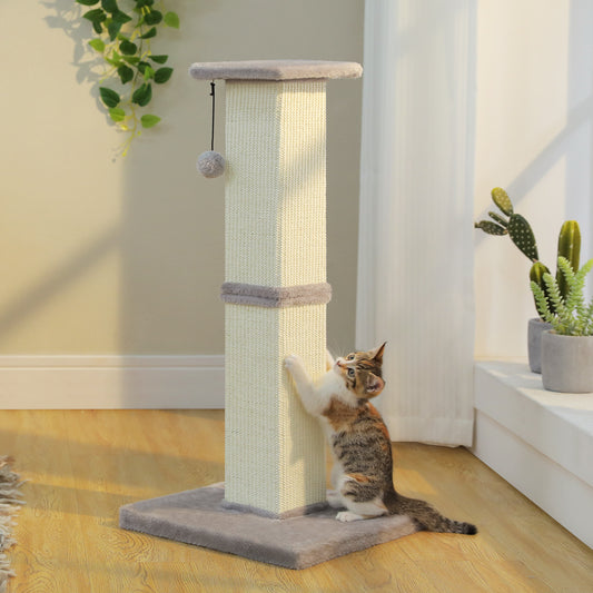 PAWZ Road 82cm Cat Tree Scratching Post Tower Sturdy Board Gym Furniture Fun Toys Grey