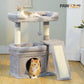 PAWZ Road Small Cat Tree Tower Scratching Post with Wide Top Perch Condo Toys Grey