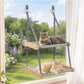 PAWZ Road Cat Window Perch for Large Cats, Wooden Cat Window Hammock, Grey, Sturdy Suction Cups, Double Layer Detachable & Machine Washable Design, Holds Up to 18kg, for Large Cats & Multiple Kittens