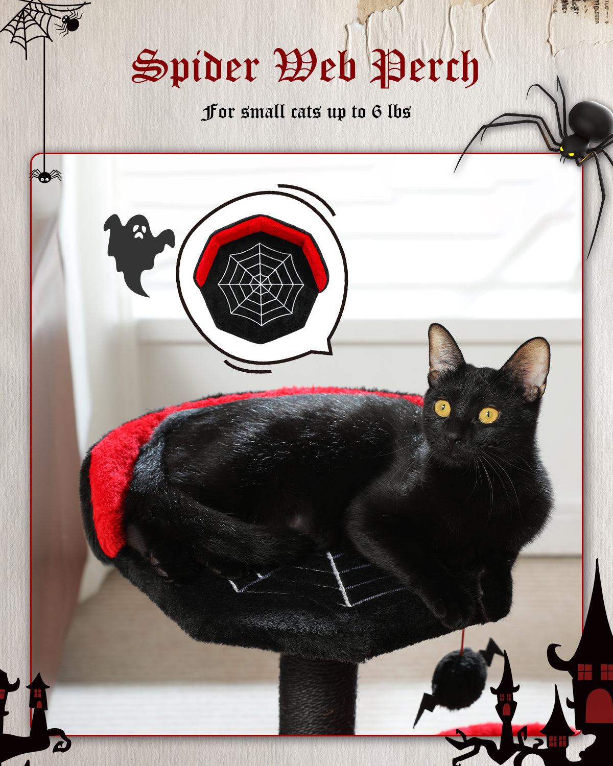 PAWZ Road Cat Tree Tower Scratching Post for Kitten Bed Condo House with Hammock Black