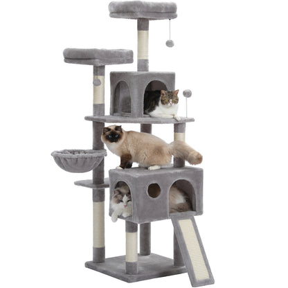 PAWZ Road Cat Tree Scratching Post Tree Large Cat Climb House Furniture with 2 Condo 162cm Grey