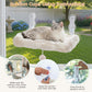 PAWZ Road Cat Window Hammock, Foldable Window Perch, White Cloud-Shaped Bed, 2 Cushions Included: Soft Cloud & Breathable Mesh, Sturdy Suction Cups, Machine Washable Mat,  Pompom Ball, for Large Cats