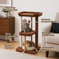 PAWZ Road 88cm Wooden Cat Tree for Large Cats, Cat Tower with Removable Bed, Sisal-Covered Scratching Post, Spacious Large Top Perch, Removable Basket, Big Bed and Pompom Balls, for Indoor Cats, Brown