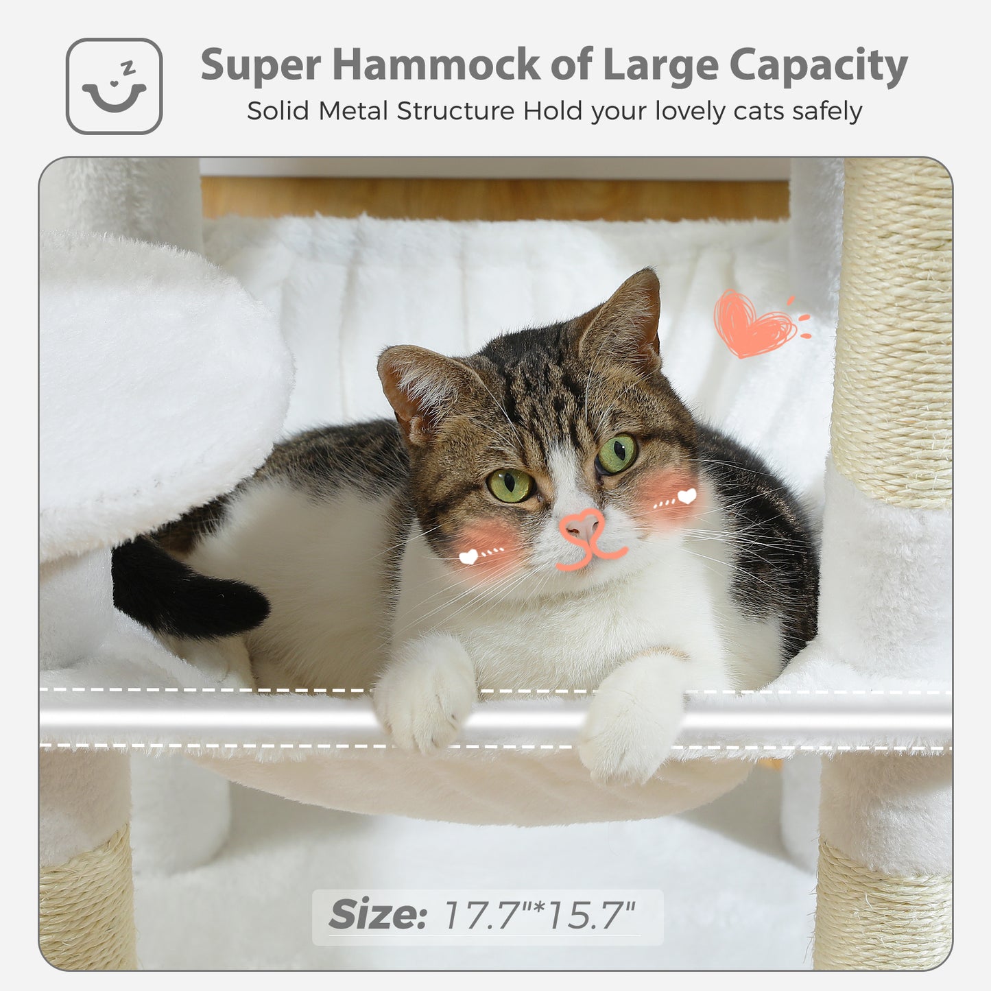 PAWZ Road 116cm Cat Tree Tower Scratching Post Scratcher Cat Condo Tree Kitten Bed Toy White