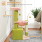 PAWZ Road Plush Cat Tree, 83cm Cat Tower with Cozy Hammock, Pet Furniture Natural Sisal Scratching Posts, Spacious Plush Perch, Large Cat Condo, Dingdang Balls for Indoor Cats, Pink