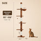 PAWZ Road Cactus Floor-to-Ceiling Cat Tree 5-Tier Cat Tower with Hammock ,229-275cm Adjustable Height ,Ceiling Tree in Green,No Drilling&Space Saving Tall Cat Tree, Multi-Level Skinny Cat Tower, Leopard print