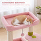 PAWZ Road Small Cat Tree Tower Scratching Post with Wide Top Perch Condo Toys Pink