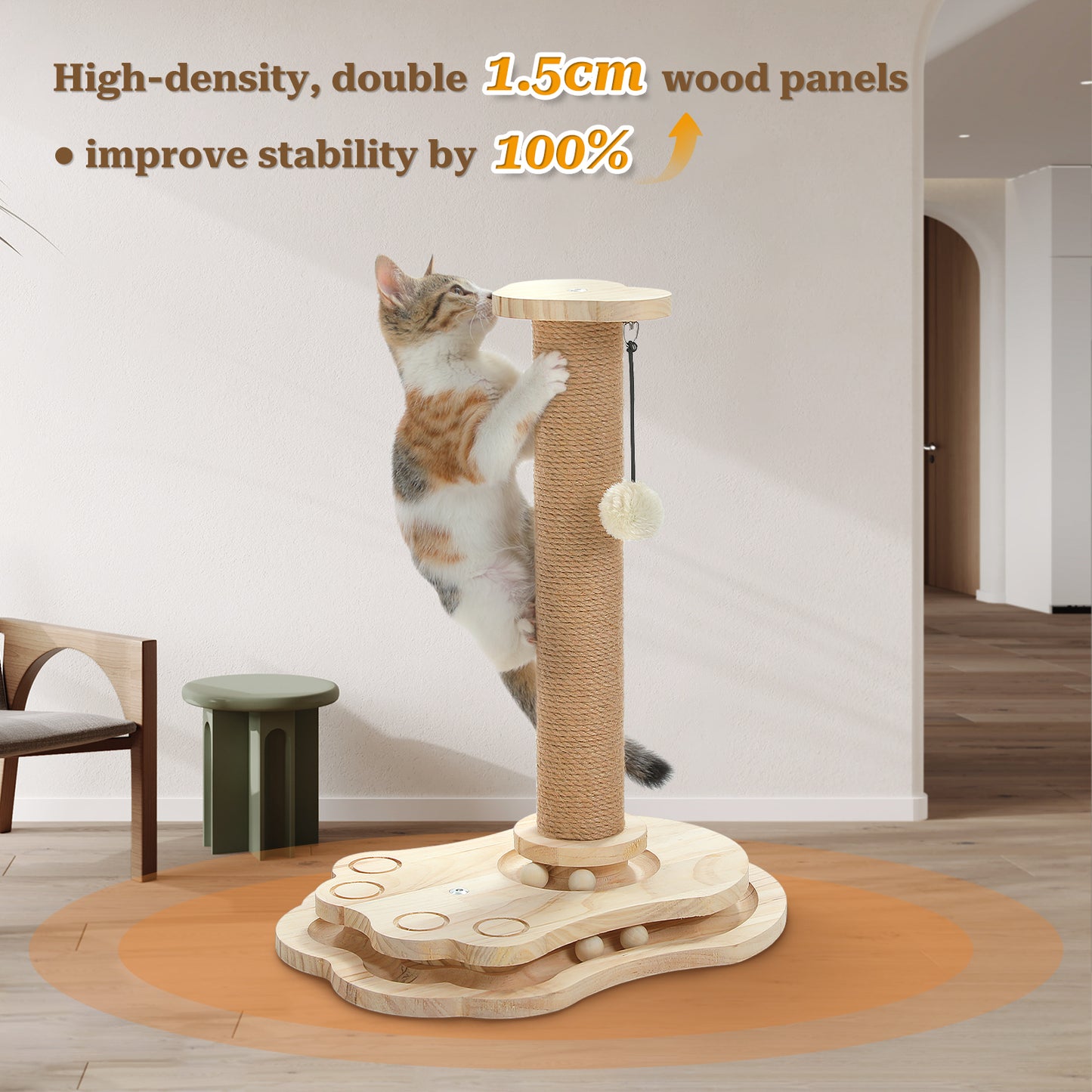 PAWZ Road Cat Tree Tower Scratching Post Kitty Interactive Self-Amusement Toys