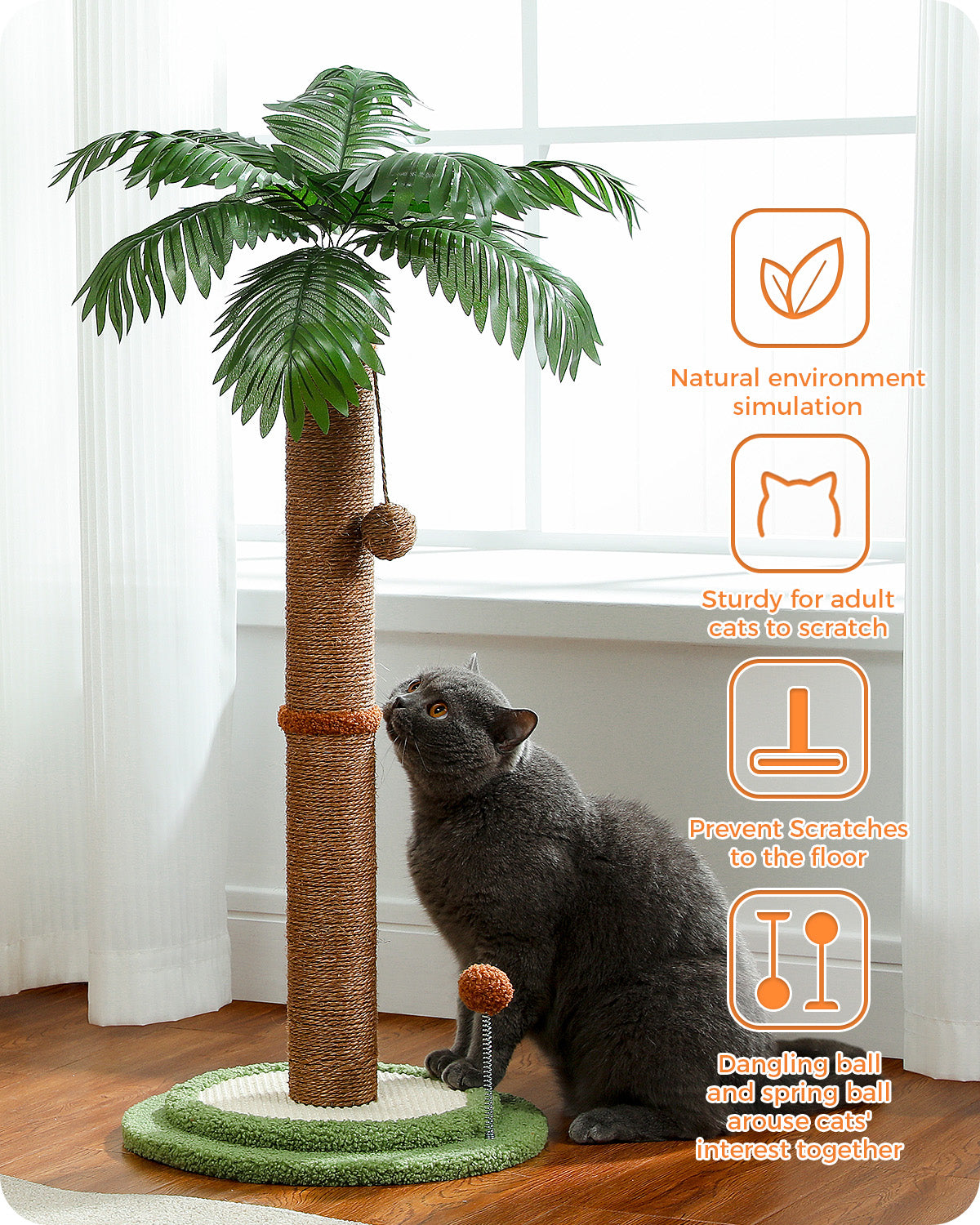 PAWZ Road Cat Tree Tower Scratching Post Sisal Covered Scratcher Cats Toys 86cm