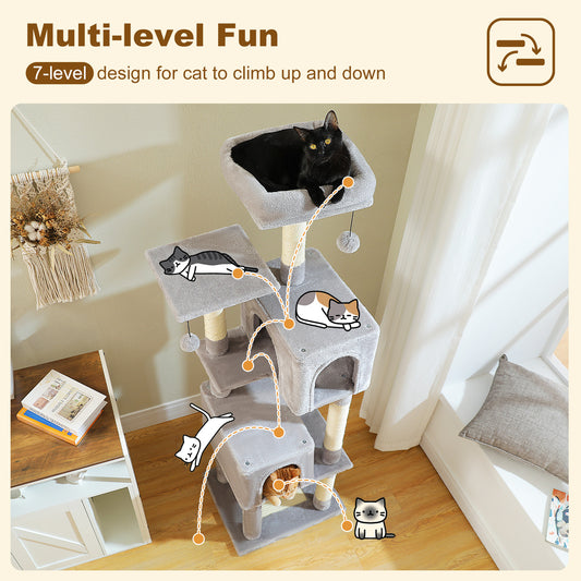 PAWZ Road 157cm Cat Tree Tower Scratching Post Scratcher Condo House Furniture Grey