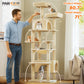 PAWZ Road 205cm Large Cat Tree Tower Scratching Post Scratcher Condo House Cat Furniture Beige