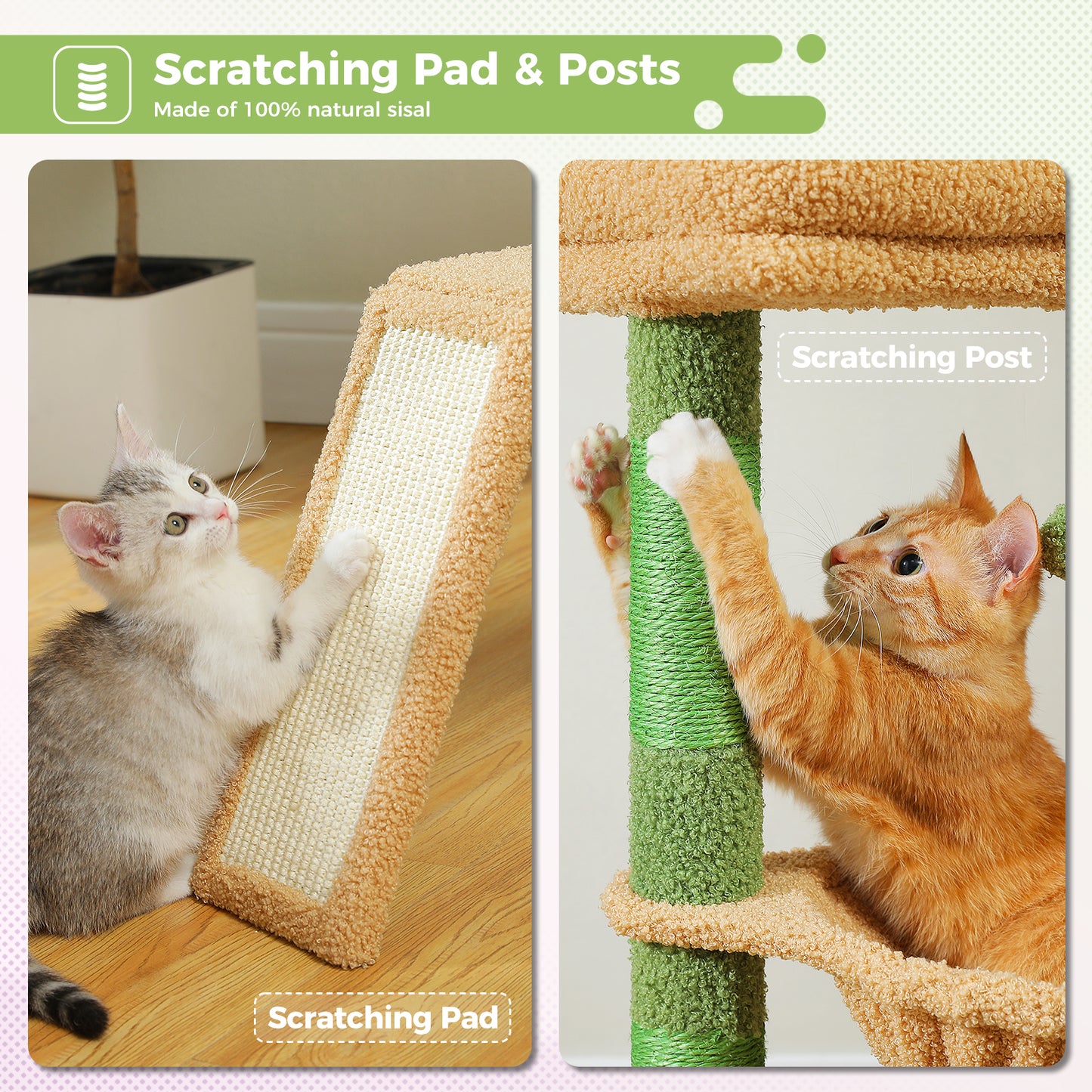 PAWZ Road Cat Tree Tower Kitten Scratching Post Condo House for Kitty Bed Toy 92cm Green