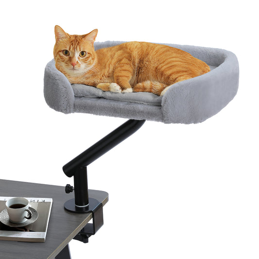 PAWZ Road Cat Desk Bed for Indoor Cats Big Hammock 360° Adjustable Support 20KG Grey