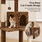 PAWZ Road 143cm Cat Tree with Scratching Post & Large Hammock & Top Perch, Large Hammock 51x41cm, Big Top Perch 45x30cm, 4 Sisal Covered Scratching Posts, 143cm, Leopard Print