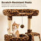 PAWZ Road Small Cat Tree Tower Scratching Post with Wide Top Perch Condo Toys Leopard Print