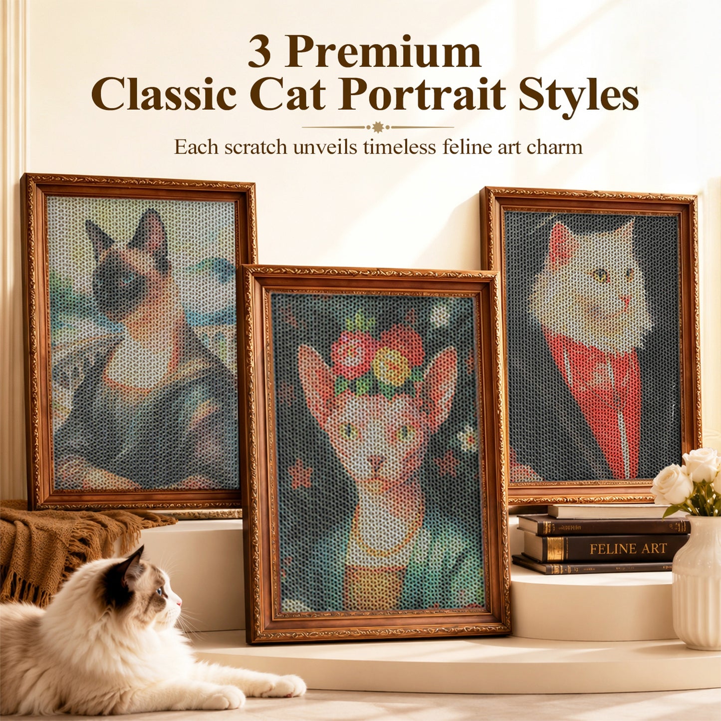 PAWZ Road 3 Packs Art Scratching Pad, Wall Cat Scratcher Board | Artistic Paint, 3 Pcs Per Box, Wall-Mountable, Daily Scratch, Furniture Protector, Durable & Scratch-Friendly