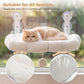 PAWZ Road Cat Window Hammock, Foldable Window Perch, White Cloud-Shaped Bed, 2 Cushions Included: Soft Cloud & Breathable Mesh, Sturdy Suction Cups, Machine Washable Mat,  Pompom Ball, for Large Cats