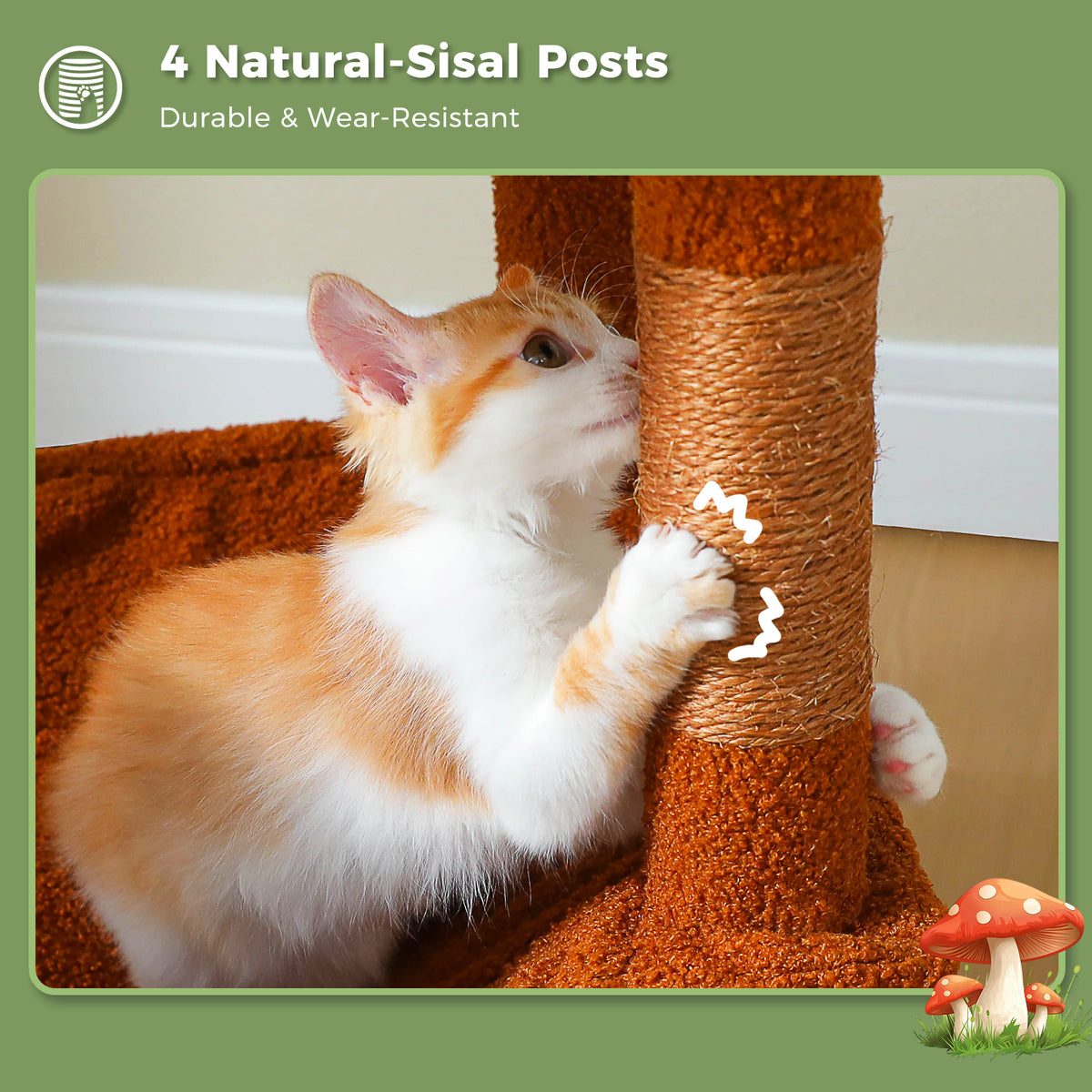 PAWZ Road 116cm Cat Tree Tower Scratching Post Scratcher Cat Condo House Bed Furniture Brown