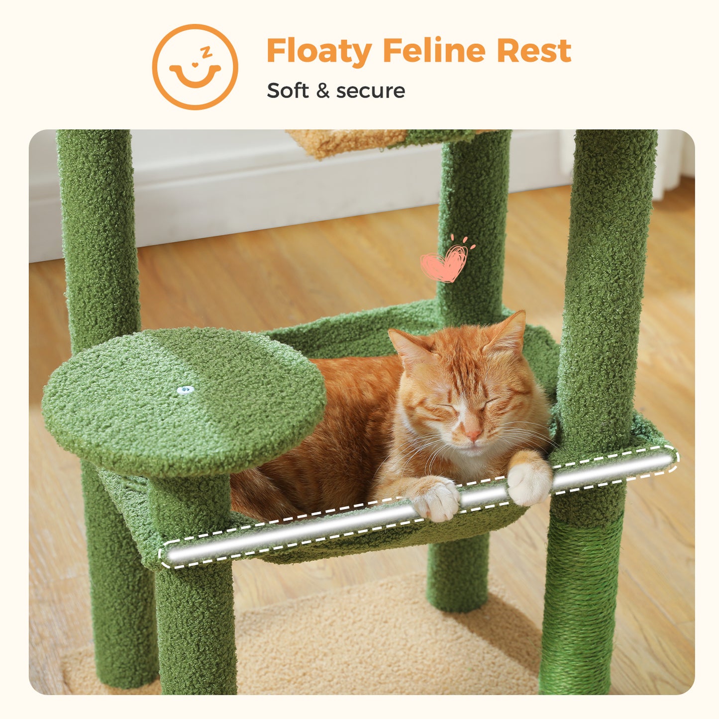 PAWZ Road 113厘米猫爬架猫抓柱猫窝家具猫抓板猫公寓米色