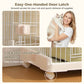 PAWZ Road 4-Tier Cat Cage, 72 x 46 x 145 CM Large Cat Enclosure with Ladder& DIY Platform, Metal Wire Kennel for Indoor/Outdoor Cats, White