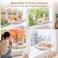 PAWZ Road Cat Window Hammock, Foldable Window Perch, White Cloud-Shaped Bed, 2 Cushions Included: Soft Cloud & Breathable Mesh, Sturdy Suction Cups, Machine Washable Mat,  Pompom Ball, for Large Cats