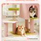 PAWZ Road Cat Tree Tower Condo House Cat Scratching Post Furniture with Hammock Pink