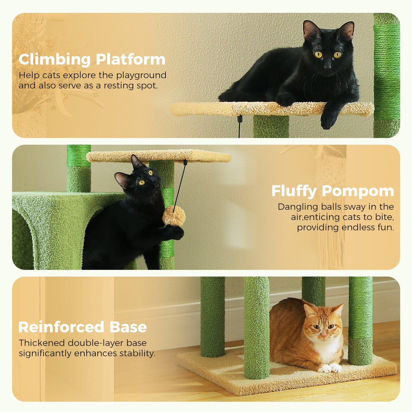 PAWZ Road 157cm Cat Tree Tower Scratching Post Scratcher Condo House Furniture Green